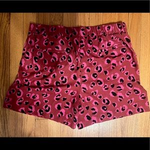 Halogen Pink Cheetah Print Paper Bag Shorts